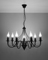 Candelabru MINERWA 7 negru + 7x bec LED E14 4000K rece 7.5W 650lm