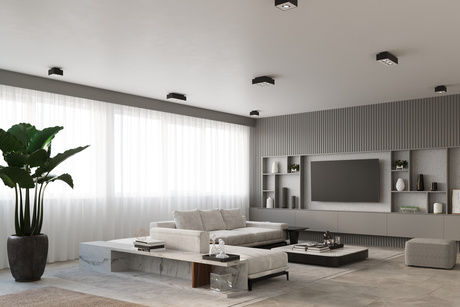 Plafonieră MONO 1 negru + 1x bec LED GU-10 4000K rece 7W 630lm