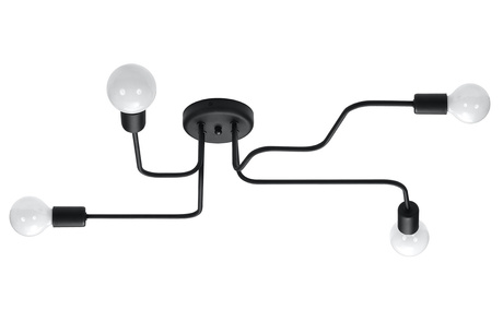 Candelabru VECTOR 4 negru + 4x bec LED E27 4000K rece 7.5W 650lm