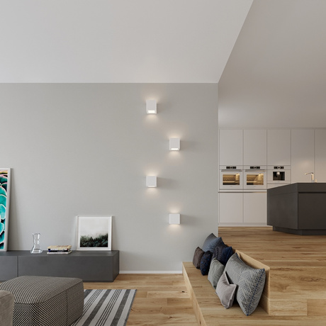 Lampă de perete ceramică LEO alb + 1x bec LED E27 3000K cald 7.5W 620lm