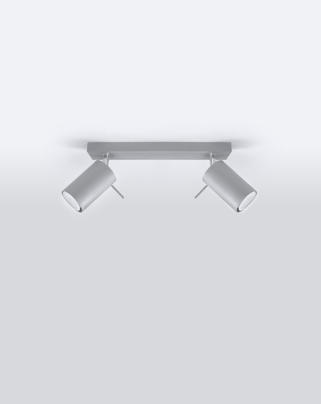 Plafonieră RING 2 gri + 2x bec LED GU-10 3000K Warm 7W 620lm