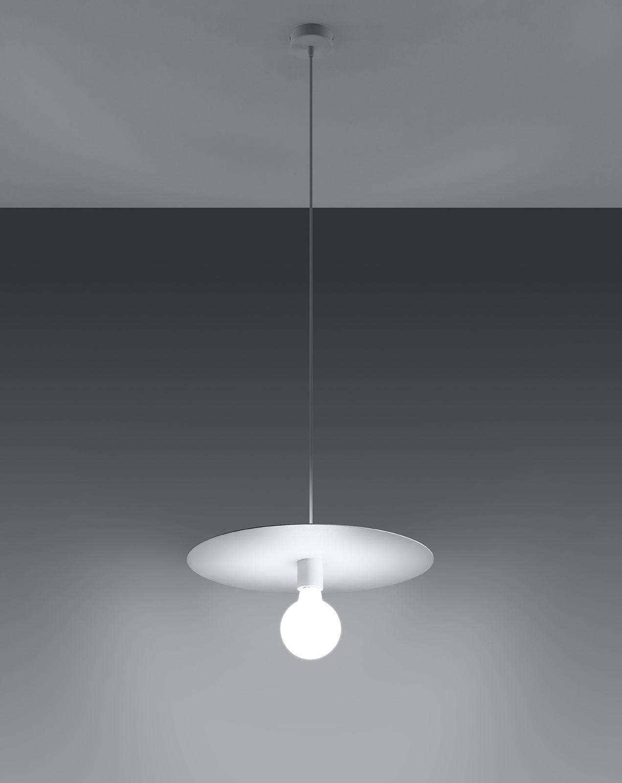 Lampă suspendată FLAVIO alb + 1x bec LED E27 4000K rece 7,5W 650lm