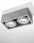 Plafonieră QUATRO 2 beton + 2x bec LED GU10 AR111 3000K cald 12W 800lm