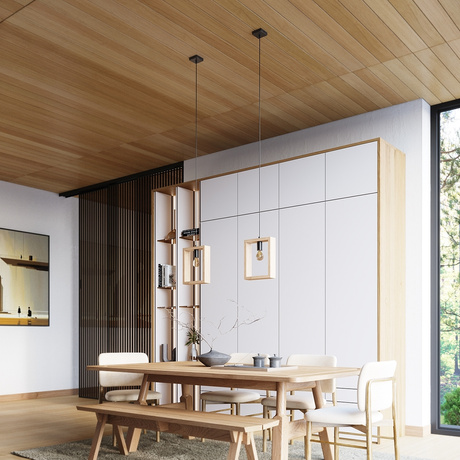 ARIES lampă suspendată din lemn natural + 1x bec LED E27 3000K 7W 760lm