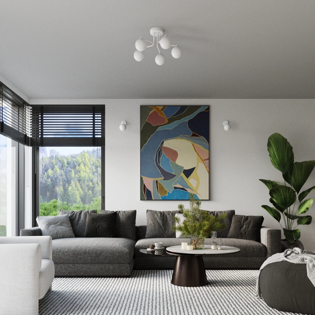 Candelabru ASTRAL 5 alb