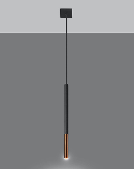 MOZAICA 1 lampă suspendată negru / cupru + 1x bec LED G9 3000K cald 4,5W 510lm