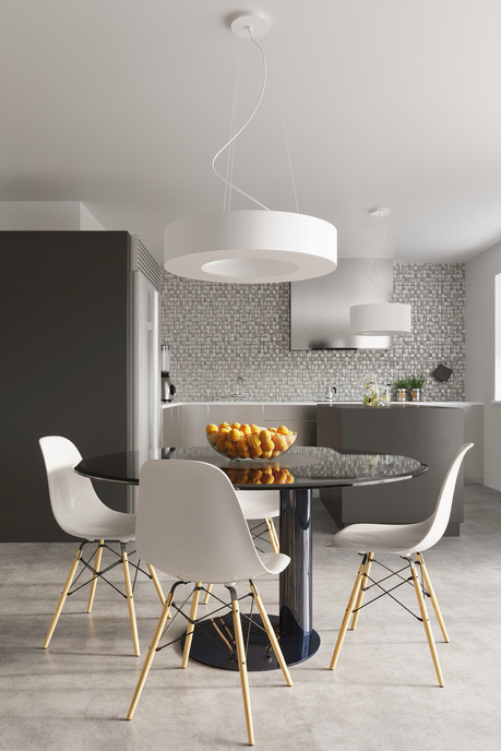 Candelabru SATURNO 90 alb + 8x bec LED E27 3000K cald 7.5W 620lm