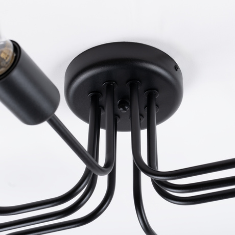 Candelabru VECTOR 8 negru + 8X bec LED E27 3000K 7W 760lm