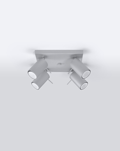 Plafonieră RING 4 Grey + 4x bec LED GU-10 3000K Warm 7W 620lm