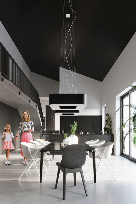 URANO 60 candelabru negru + 8x bec LED E27 4000K rece 7.5W 650lm