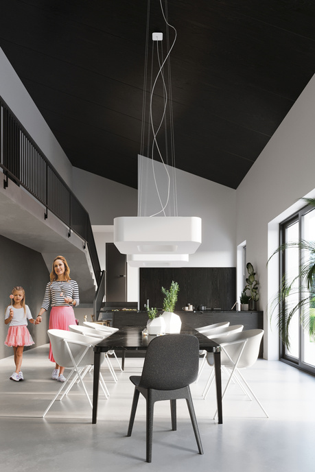 URANO 60 candelabru alb + 8x bec LED E27 3000K cald 7.5W 620lm