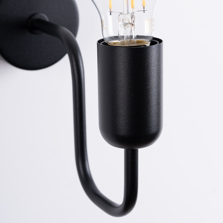 VECTOR lampă de perete negru + 1X bec LED E27 3000K 7W 760lm