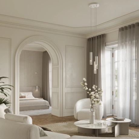 Lampă suspendată LAMI 3P alb