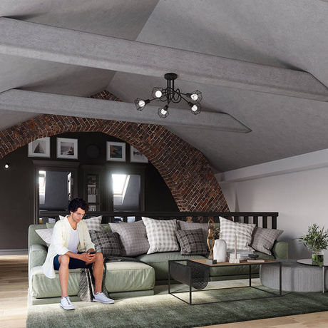 Plafonieră ARTEMIS 3 negru + 3x bec LED E14 3000K Warm 7.5W 620lm