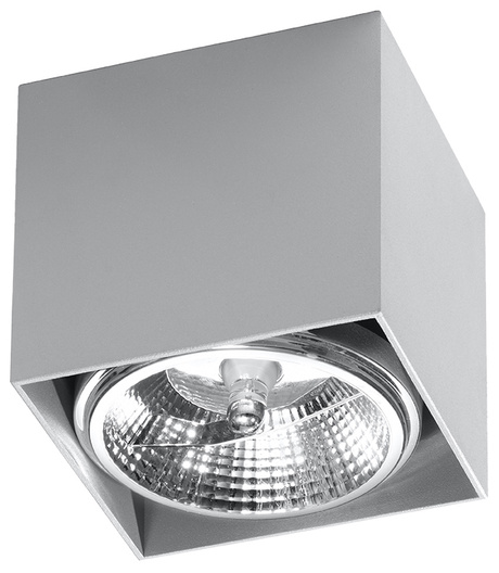 Plafonieră BLAKE gri + 1x bec LED GU10 AR111 4000K COLD 10W 850lm
