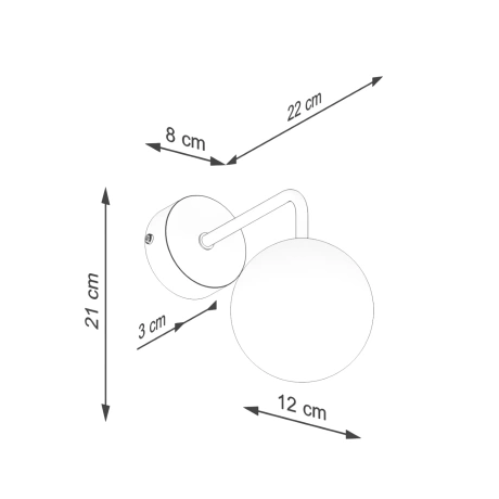 Lampă de perete ASTRAL 1 negru