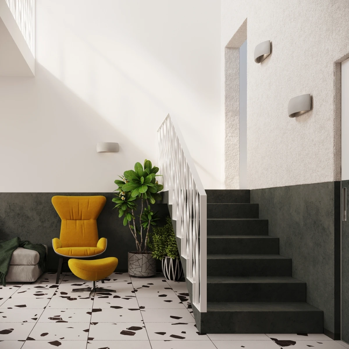 Lampă de perete ceramică PONTIUS gri