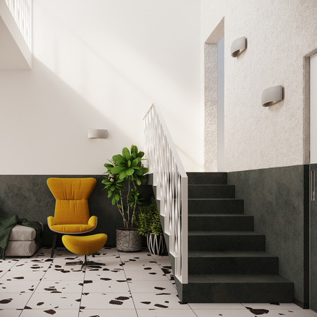 PONTIUS lampă de perete ceramică gri + 1x bec LED G9 3000K cald 4.5W 510lm