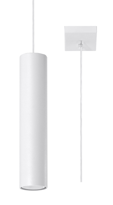 LAGOS 1 lampă suspendată alb + 1x GU-10 3000K cald 7W bec LED 620lm