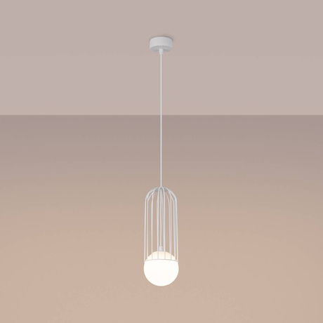 BRINA 1 lampă suspendată albă + 1x bec LED G9 3000K Warm 4.5W 450lm