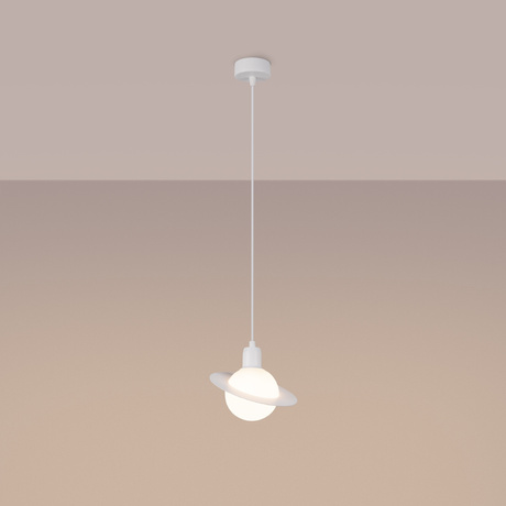 Lampă suspendată HYPERION 1 alb + 1x bec LED G9 3000K cald 4,5W 450lm