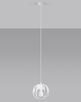 TULOS 1 lampă suspendată alb + 1x bec LED E27 3000K Warm 7,5W 620lm