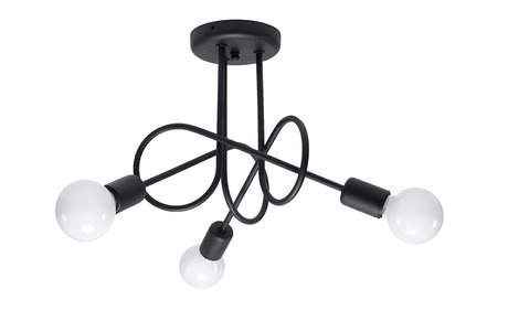 Candelabru SUPEŁ 3 negru + 3x bec LED E27 4000K rece 7,5W 650lm