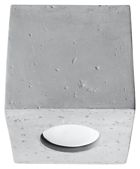 Plafonieră de beton QUAD + 1x bec LED GU-10 4000K rece 7W 630lm