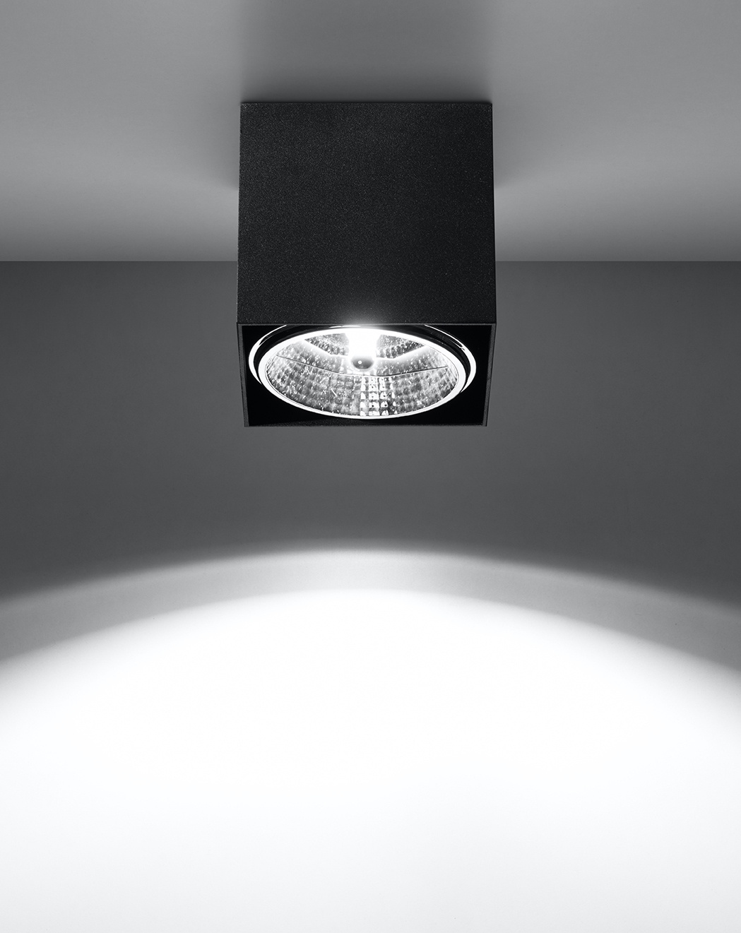 Plafonieră BLAKE negru + 1x bec LED GU10 AR111 3000K cald 12W 800lm