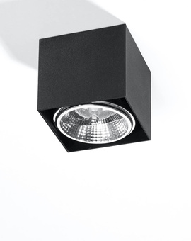 Plafonieră BLAKE negru + 1x bec LED GU10 AR111 4000K COLD 10W 850lm