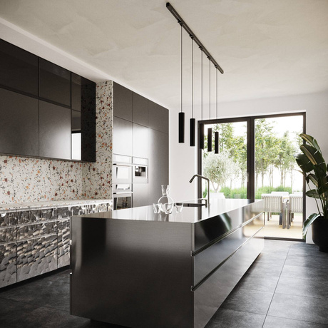 Lampă suspendată, sistem de șine în 5 puncte, 3 faze, LAGOS