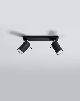 Plafonieră RING 2 negru + 2x bec LED GU-10 3000K cald 7W 620lm