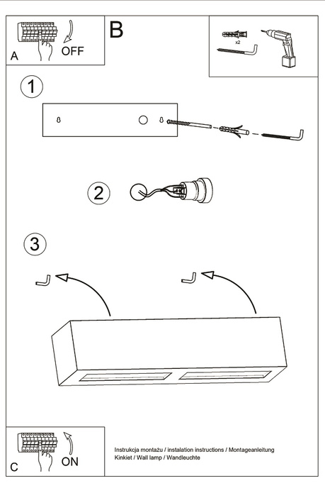 Aplică ceramică VEGA alb + 1x bec LED E27 4000K rece 7,5W 650lm