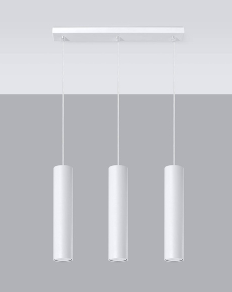 LED lampă suspendată LAGOS 3 alb + 3x bec LED GU-10 3000K cald 7W 620lm