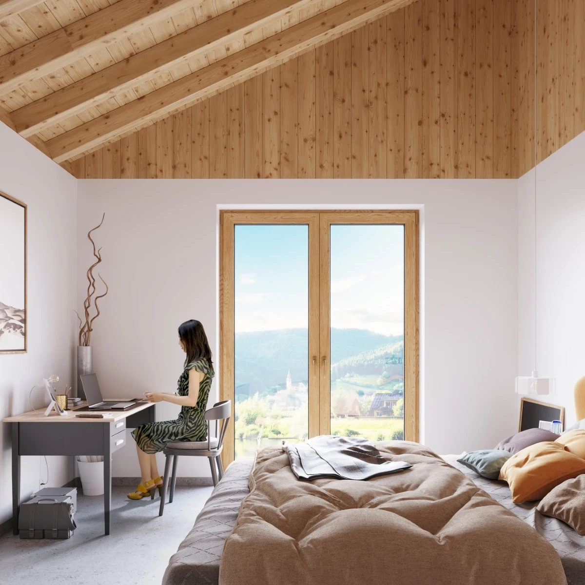 Lampă suspendată TULIP alb