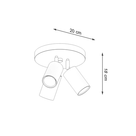 Plafonieră RING 3P alb + 3x bec LED GU-10 4000K rece 7W 630lm
