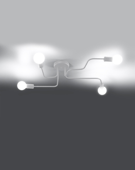 Candelabru HECTOR 4 alb + 4x bec LED E27 4000K rece 7.5W 650lm