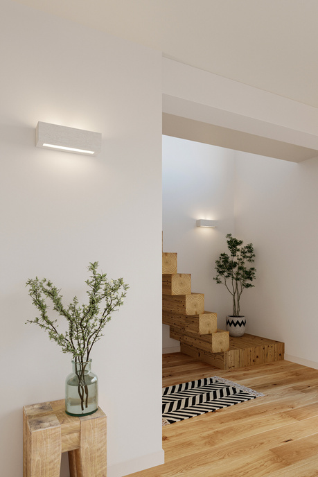 Aplică ceramică VEGA alb + 1x bec LED E27 4000K rece 7,5W 650lm