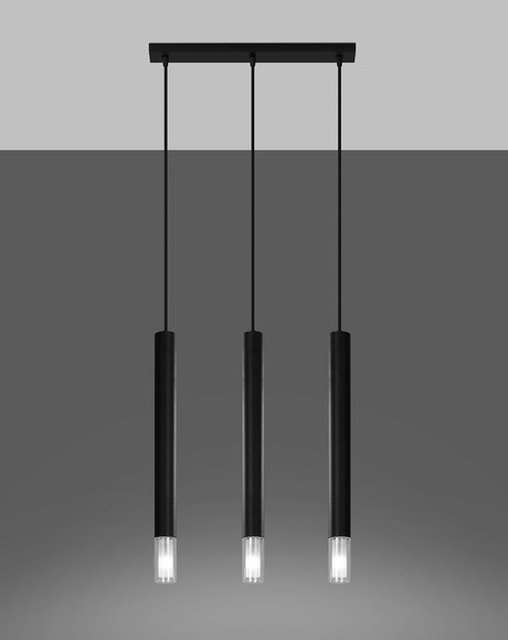 WEZYR 3 lampă suspendată negru + 3x bec LED G9 3000K Warm 4,5W 510lm