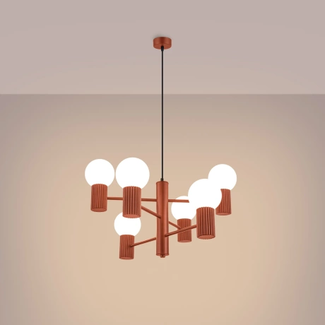 Candelabru HALO 6 roșu ochra