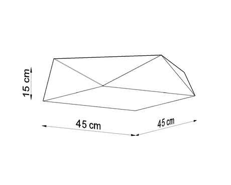 Plafonieră HEXA 45 CEKIN + 3x bec LED E27 3000K Warm 7.5W 620lm