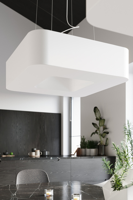 URANO 60 candelabru alb + 8x bec LED E27 4000K rece 7.5W 650lm