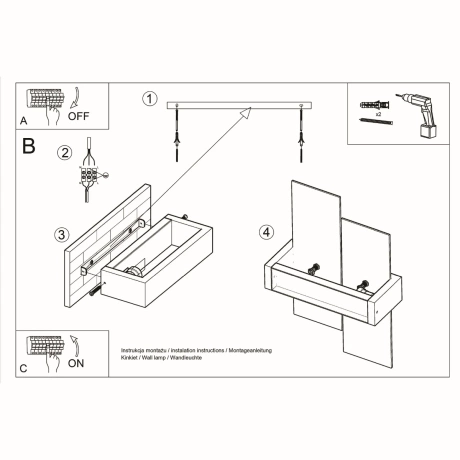 Lampă de perete FENIKS 1 wenge
