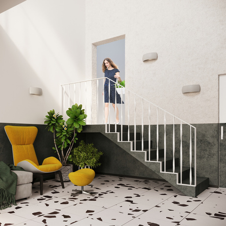 PONTIUS lampă de perete ceramică gri + 1x bec LED G9 3000K cald 4.5W 510lm