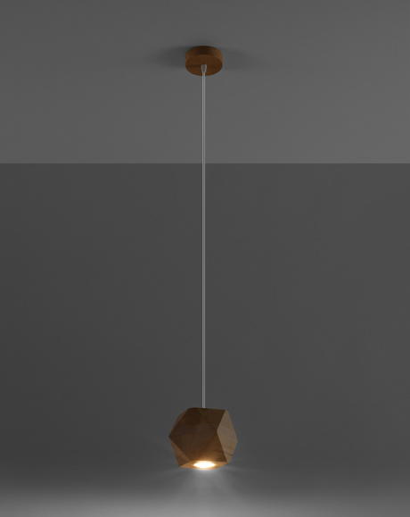 WOODY lampă suspendată din lemn natural + 1x bec LED GU-10 4000K rece 7W 630lm
