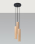 LINO 3P lampă suspendată lemn natural + 3x GU-10 3000K cald 7W 620lm bec LED