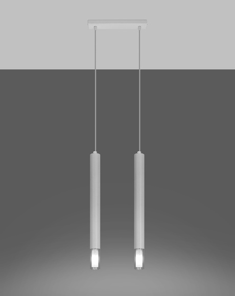 WEZYR 2 lampă suspendată albă + 2x bec LED G9 4000K rece 4,5W 530lm