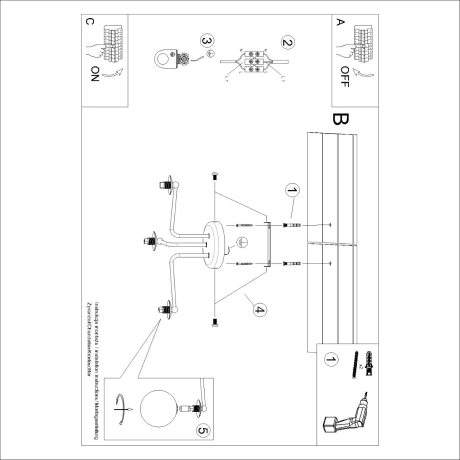 Candelabru ASTRAL 3 negru