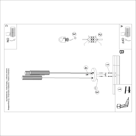 Lampă suspendată KARBON 3P bej