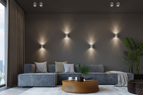 Plafonieră din beton ORBIS + 1x bec LED GU-10 4000K rece 7W 630lm